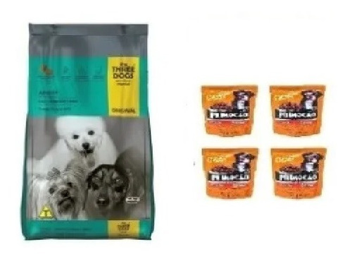 Three Dogs Adulto Raza Pequeña 15k+8 Sachets+envio Gratis