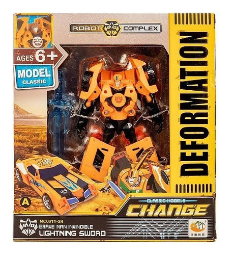 Robot Transformer Auto Y Robot Lightning Sword Con Espada
