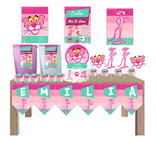 Cotillon Infantil Personalizado X 20 Pantera Rosa