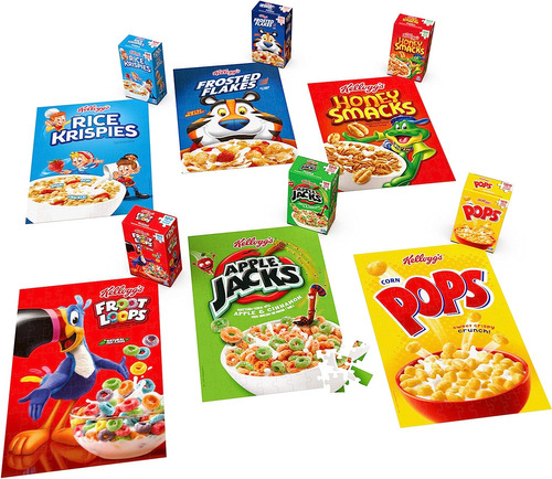 Kelloggs, Fun Pack Hazzles 6 Square Cereal Cajas Bundle Rega