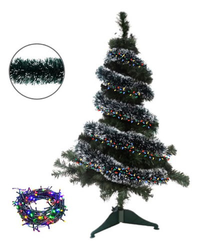 Arbol Navidad Canadian Spruce 1.20 Guirnalda + Luces Regalo