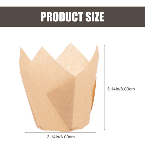 100 Bandejas De Papel Para Tartas Con Forma De Tulipán, Forr
