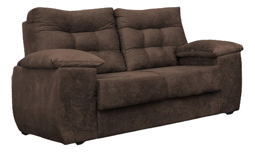 Sofá Luxemburgo 2 Lugares 1,52m Tecido Suede Café