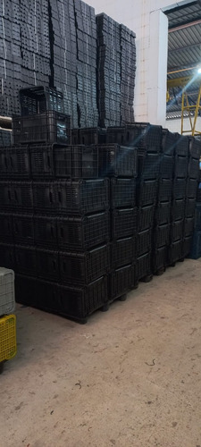 3 cajas de plástico agrícolas negras para verduras de 46 l +nf-e