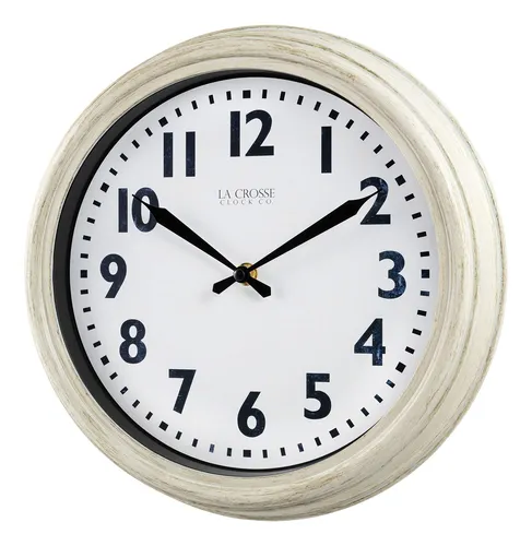 Lacrosse 404-3030w Reloj De Pared De Cuarzo Blanco Antiguo D