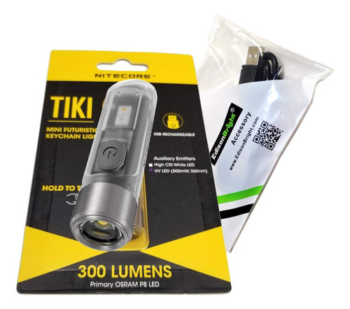 Linterna Llavero Recargable Usb Nitecore Tiki 300 Lm Con Cab