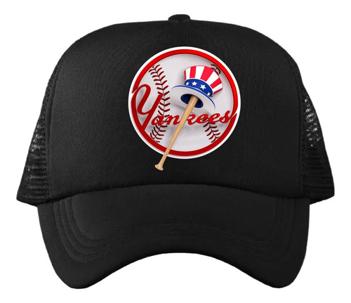 Gorra Negra Ny Yankees Malla Unisex Unitalla Ajustable