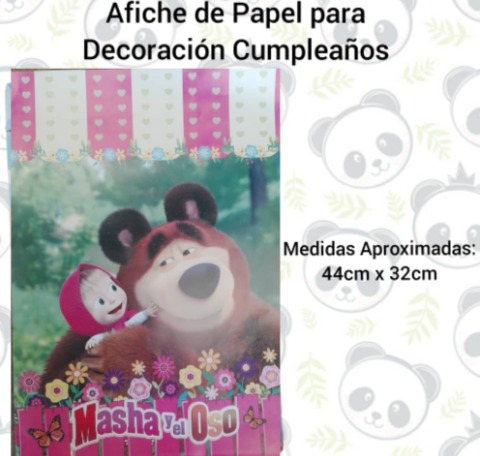 Afiche Para Piñata Cumpleaños Precio Por 2 Masha Y El Oso