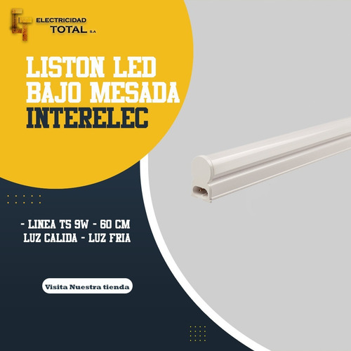 Imagen 6 de 10 de Liston Led 7w 220v Bajo Alacena Mesada 60 Cm Interconectable
