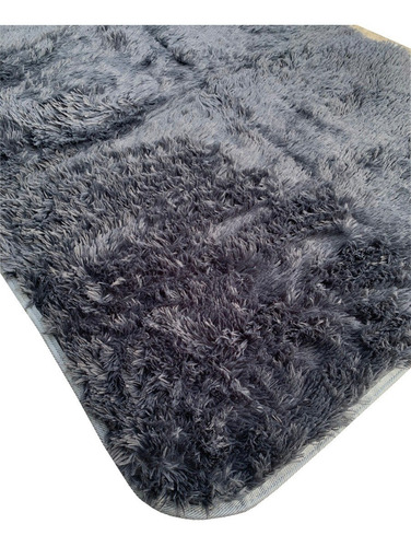 Imagen 2 de 3 de Alfombra Lisa Pelo Largo Gris Oscuro 95x140 Cm Kreatex
