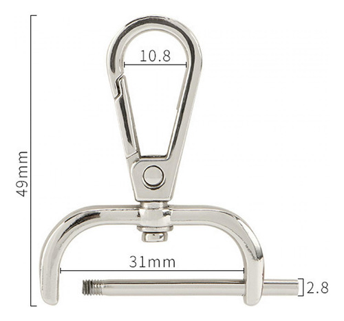 Ganchos Giratorios Para Bolso, Correa Para El 31mm Plata