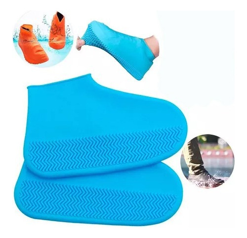 Traje Lluvia Cubre Calzado Galochas Silicona Proteccion Moto