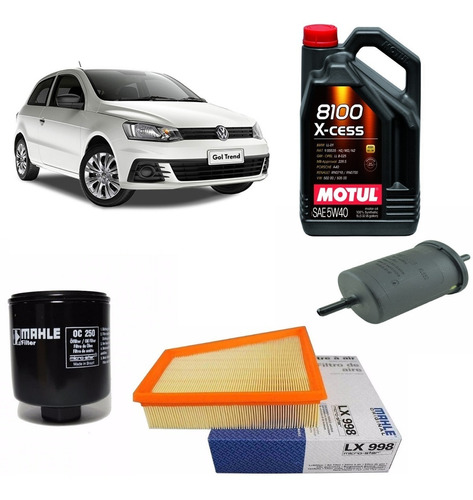 Kit Filtros Mahle Gol Trend Fox Suran Motul 8100 Xcess