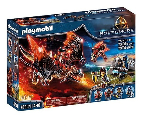 Imagen 1 de 7 de Figura Armable Playmobil Novelmore Ataque Del Dragón 46 Pc