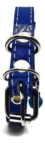 2 Collares Piel 35 Cm Colores Perro Gato Pequeño | Talla #2 Color Azul
