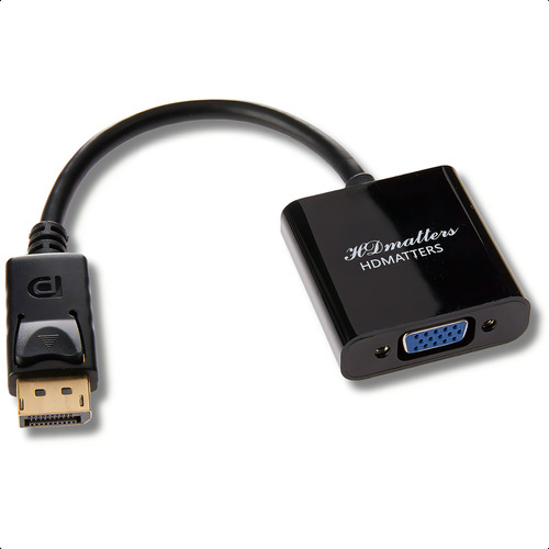 Hdmatters Adaptador Displayport-vga: 1920x1080, Dac 10 Bits, Plug & Play, Suporte Ati Eyefinity - Ideal Para Pc & Monitores!