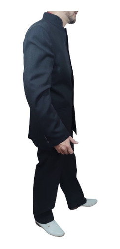Imagen 3 de 10 de Ambo Traje Hombre Cuello Mao Corte Clásico
