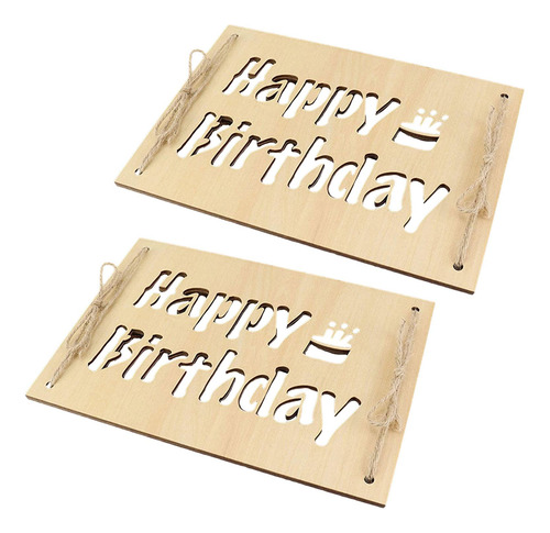 Placa De Tarjeta De Madera De Feliz Cumpleaños, Tablero