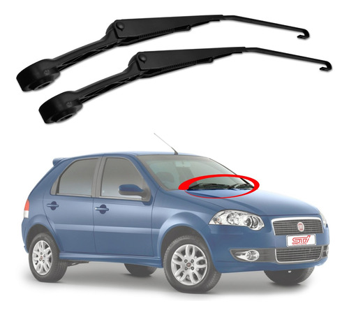 Par Braço Limpador Parabrisa Dianteiro Fiat Palio 2011