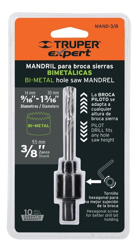 Mandril Para Sierra Copa 3/8 Truper 18122