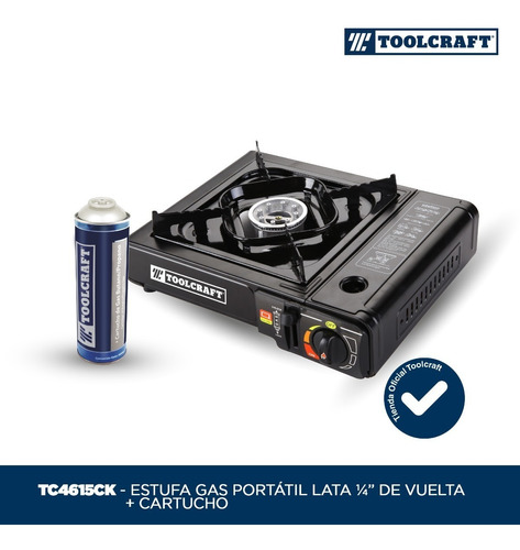 Estufa De Camping Portátil A Gas + Lata Propano 450ml Tc4615