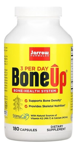 Jarrow Formulas,  Bone-up Es Un Sistema Completo Para La Salud Ósea Con  Micronutrientes Que Favorecen La Salud De Los Huesos Y El Sistema Óseo Contiene  180 Cápsulas