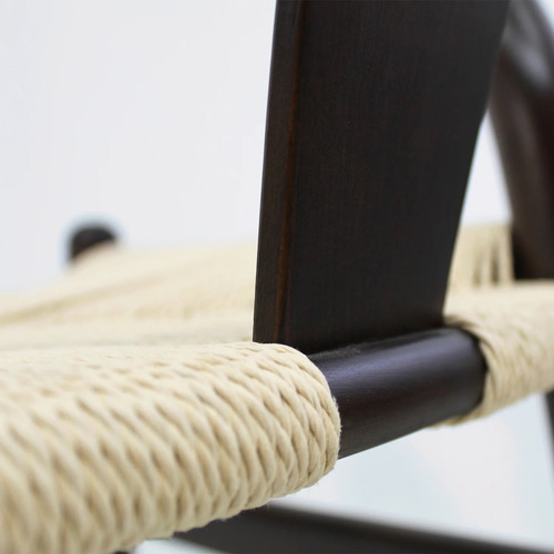 Silla Para Comedor Micerino De Madera Y Cuerda Trenzada Cuerda Trenzada Nogal Beige