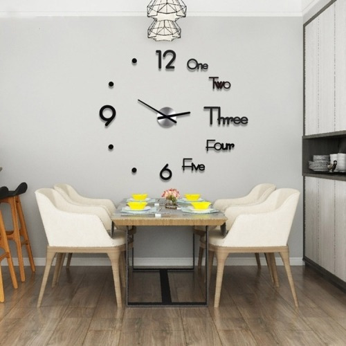 Reloj Pared Acrilico Grande Etiqueta Diseño Moderno
