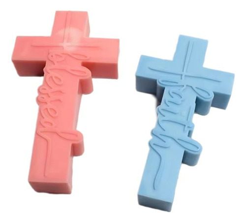 Molde En Forma De Cruz Con Escritura Para Vela Cemento Yeso