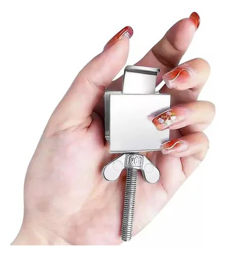 Trava De Porta Portátil De Aço Inox Para Hotel Casa Viagem Airbnb Segurança Reforçada Lodtstore Prateada Prateado