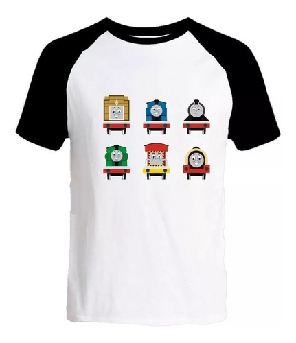 Remera Manga Negra Tren Thomas Y Sus Amigos Niño Niña 