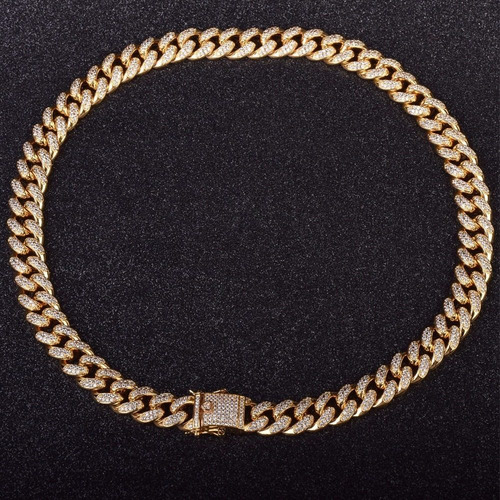 Collar Gargantilla Cadena Cubana Con Circonitas