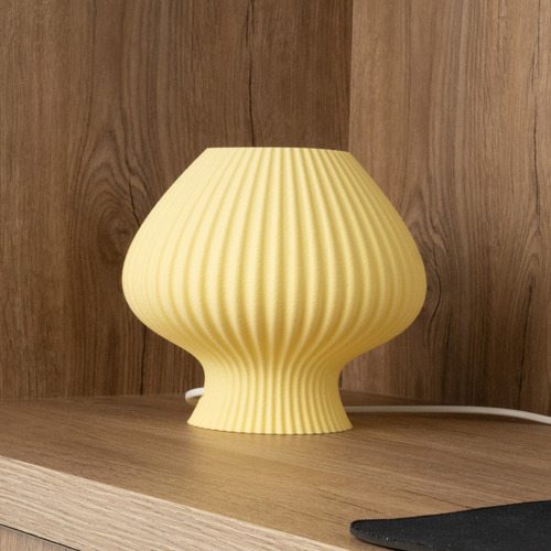 Lampara 3d - Fungi #3 Estructura Amarillo Pantalla Amarillo