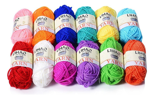 Lihao 12 Mini Madejas De Hilo Para Tejer Crochet...