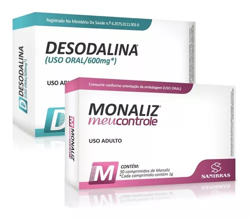 Desodalina Sanibrás 600mg c/ 60 Cápsulas + Monaliz 30 Comprimidos