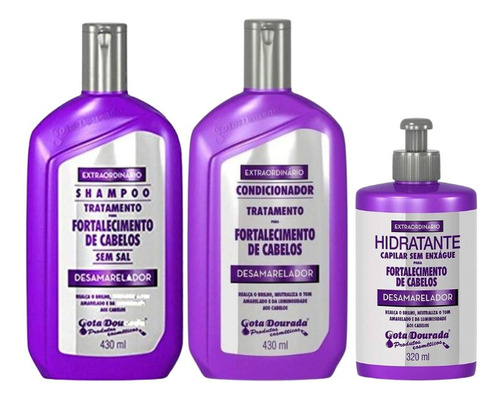 Kit Sh+cond+creme De Pentear Gota Dourada Desamarelador