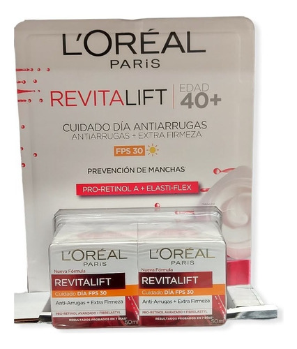 2 Pack Crema Antiarrugas Revitalift Fps 30 Loreal Paris 40+ Tipo De Piel 40