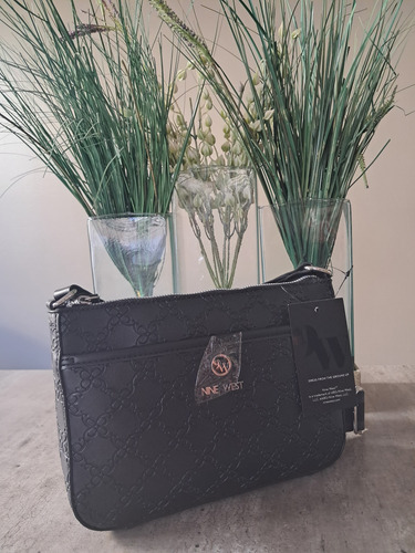 Bolsa Mujer Bandolera Nine West Nye563569 Con Asas Negras Negro Floreado Negro Negro