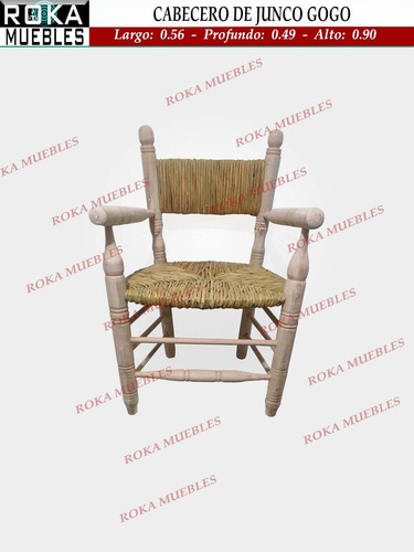 Imagen 2 de 5 de Sillon Cabecero De Junco Y Madera Reforzada Roka