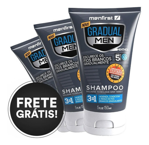 Shampoo Menfirst Escurecedor De Cabelo Branco X3 | Desconto
