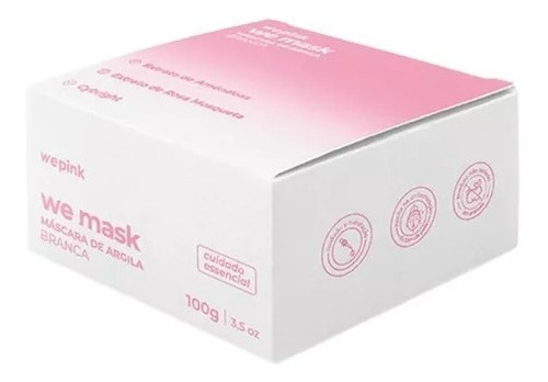 Máscara faciai para pele todo tipo de pele Wepink Argila Branca 100g