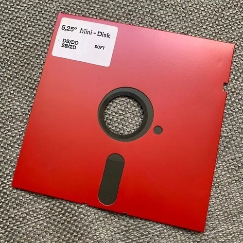 Floppy Diskette Disco 5.25 5 1/4 Color Rojo Ds Dd 2s 2d Red