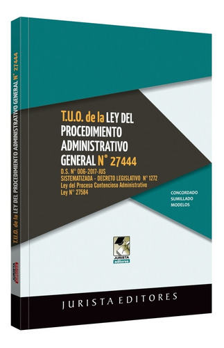 Tuo De La Ley Procedimiento Administrativo General N° 27444