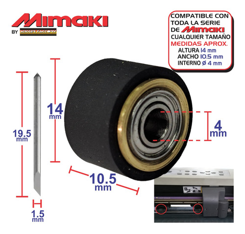 Rodillos Plotter Mimaki + 2 Navajas Gratis