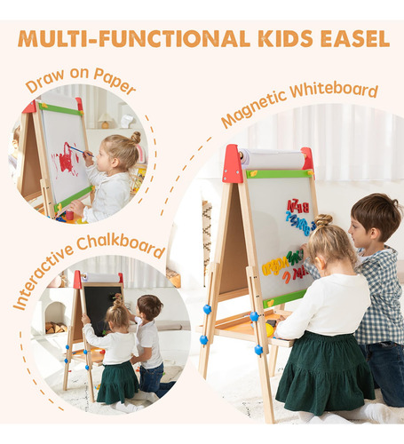 Easel Tiny Land Para Niños Con 2 Rollos De Papel De Dibujo D