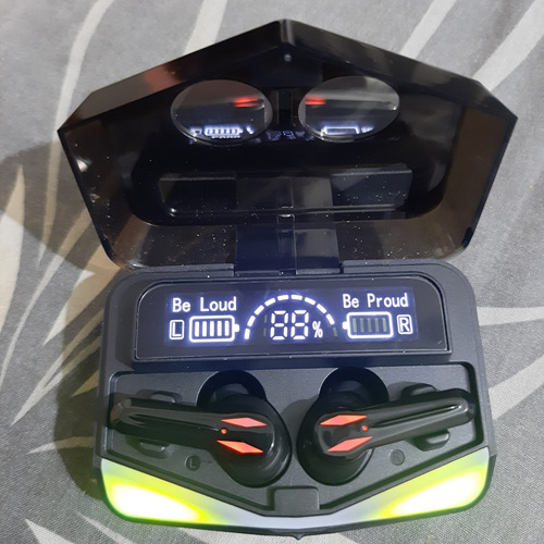 Fone De Ouvido Sem Fio Bluetooth Powerbank Espelho Gamer J60 Cor Preto