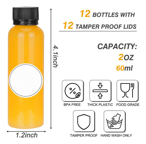 Botella Chupito De 60 Ml Con Tapa A Prueba De Fugas