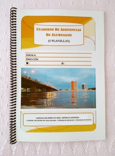 Cuaderno De Asistencias De Alumnas/os (5 Planillas De Asist)