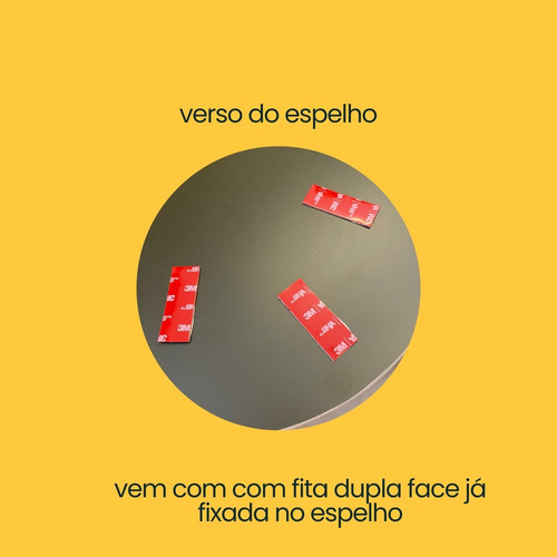 Espelho Redondo 70cm Moderno Lapidado Decorativo Com Fita Sem Moldura