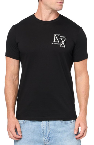 Playera Armani Exchange Original Negro Logo Ax Casual Slim 1